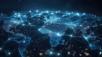 Fototapeta premium Global network map