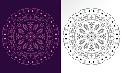 Line Drawing Mandala Decorative Illustration