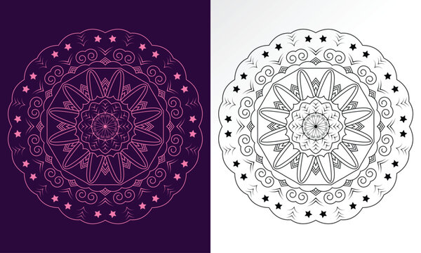 Line Drawing Mandala Decorative Illustration