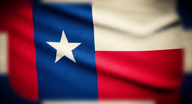 Waving Texas State Flag Close-Up. - Powered by Adobe