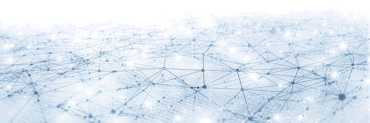 Abstract network connection structure with dots and lines representing global communication and data transfer in a modern technological world