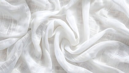 Obraz premium White Linen Fabric Texture: Soft, Draped Folds and Organic Texture 