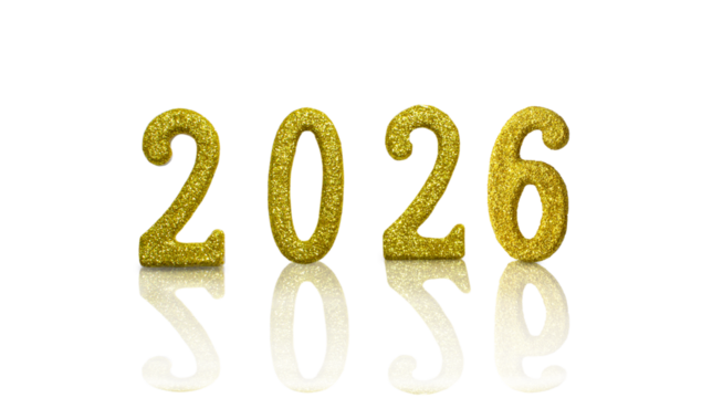 Golden candles in the shape of numbers 2025 isolated on a transparent background. New Year's numbers, New Year, Christmas