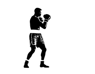 silhouette of a boxing player