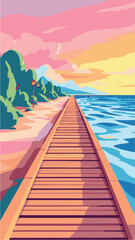 Wooden pier extending into ocean