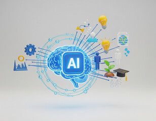 Obraz premium AI Impact Visualizing Artificial Intelligence & its Transformative Effects Animation