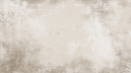 Obraz premium paper texture in faded beige and white with worn edges, soft organic distress marks, illustrated for a classic handmade look, background has centered open space for message or branding, subtle 