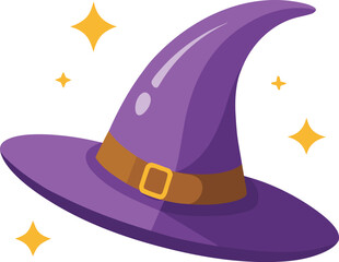 witch hat floating with sparkles silhouette clea
