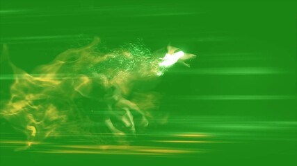 3d wolf running on abstract green background with smoke. fire blast smoke logo reveal green screen template. 4k high fps, customizable. - Powered by Adobe