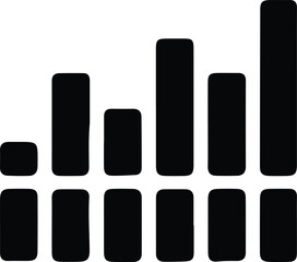 Vector Signal strength indicator bars wireless connection network communication silhouette Illustrator