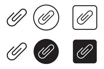 Clip icons in Multiple Styles Set. Vector Illustration