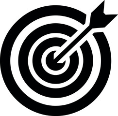 Precise bullseye hit dart aiming success goal achievement vector