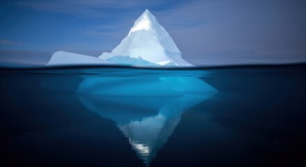 Fototapeta premium Majestic Iceberg Reflects Under Starry Night Sky