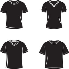T shirt silhouette set vector illustration isolated on transparent background