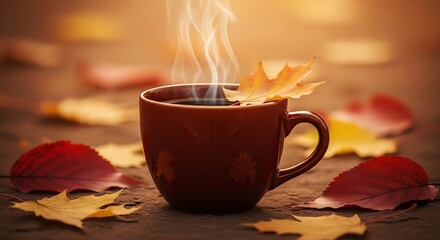 Autumn Coffee in a Cozy Setting.