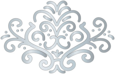 Silver Flourish Decorative Design Element