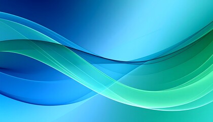Abstract Blue Green Waves Flow.
