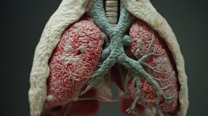 Anatomical model of lungs and upper torso