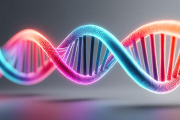 Illuminated dna double helix illustration digital art abstract concept science environment dynamic view