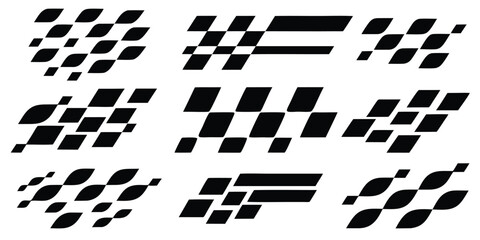 Black and white checkered seamless pattern. chequered, checker, stripes, pattern, line, race, square, black, flag, vector, racing speed lines, car decals, and finish flag icons for motorsport.