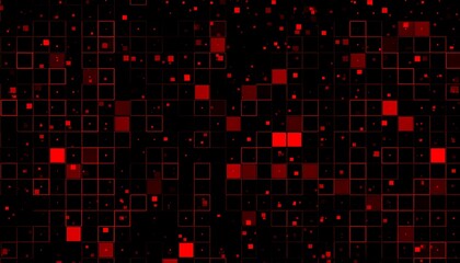 Red Digital Matrix Background.