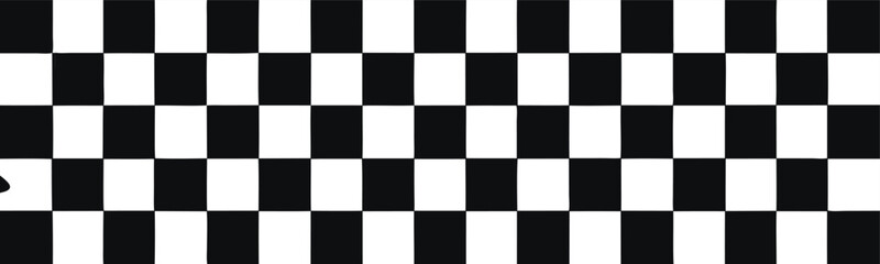 Black and white checkered line seamless pattern repeating banners of racing flag stripe speed texture  
