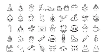 Christmas icon collection illustration