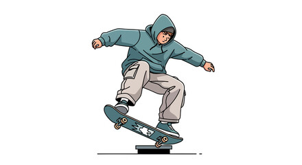 Fototapeta premium Skateboarder Performing a Trick.