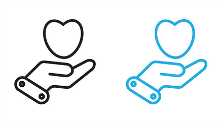 Hands Holding Heart Symbol Icon, Love, Care, Affection, Vector