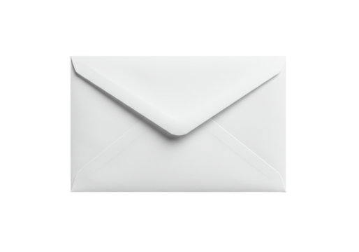A transparent paper envelope, standard size, perfectly sealed, uncreased, smooth, with a V-shaped flap, isolated against an infinite transparent background, soft studio lighting, secure