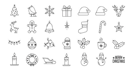 Christmas icon collection illustration