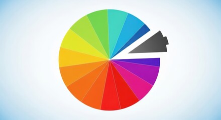 Obraz premium Colorful pie chart with one piece missing illustration design