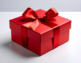 Obraz premium Red gift box with ribbon (1)
