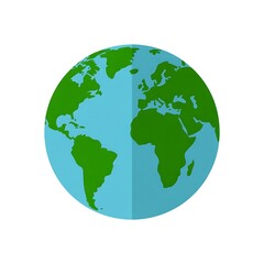 Fototapeta premium Flat Design Earth Globe with Continents and Oceans