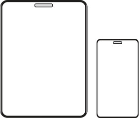 Tablet and Smartphone Line Art Icon