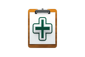 Fototapeta premium a medical clipboard, and the plus symbol, is depicting health and modern care, illustrating a clean and artistic illustration.