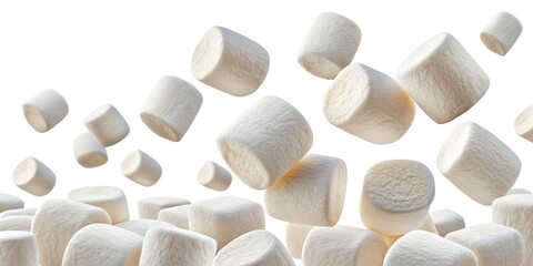 Floating Marshmallows 3D Render of Sweet Treats, Dessert Food Photography Marshmallow, Food Photography