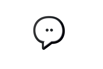 a speech bubble, with a design, showing communication, with a modern artistic style, clean and simple expression.