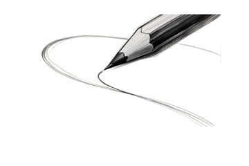 black and white pencil drawing a dynamic swirling line, no background