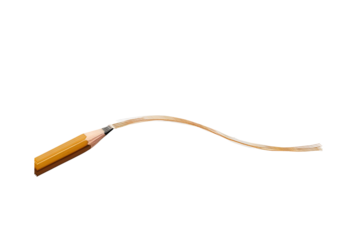 yellow pencil drawing a delicate wavy line, no background