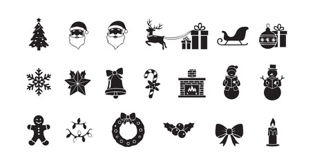 Christmas icon collection illustration