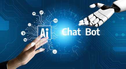 AI Virtual Assistant Artificial Intelligence Chatbot Controlled by Prompt Engineering for Explainable Generative AI information and LLM Deep Learning Technology for Smart Business Work Support. Vouch