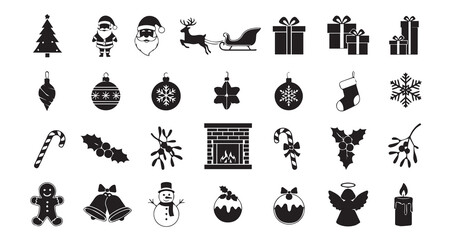 Christmas icon collection illustration