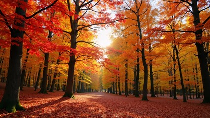 Fototapeta premium Professional Autumn Forest Photography with Peak Fall Foliage Colors