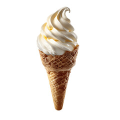 Obraz na płótnie Canvas Soft Serve Ice Cream Cone, isolated on transparent background