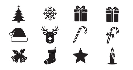 Christmas icon collection illustration