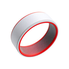 Obraz na płótnie Canvas White and Red Ring, 3d rendered, isolated on transparent background