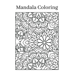 Black Floral Mandala Logo Template  