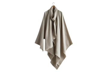 a fabric item, draped and folded in beige tones, emphasizing the form and texture, with no background.