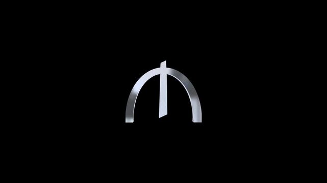 3d glossy azerbaijani manat icon animation with transparent background &ndash; loopable